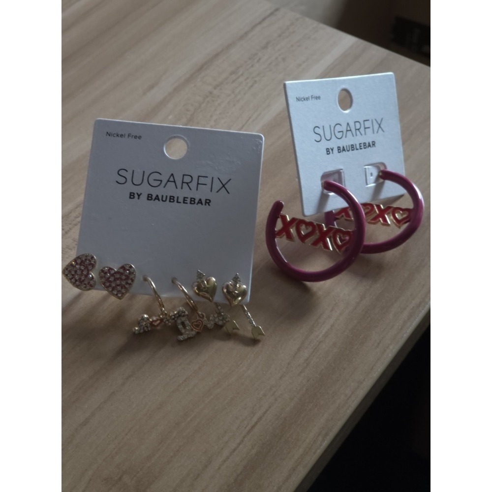Sugarfix by BaubleBar Nickel Free Valentines Heart Lot Earrings 4 Pairs